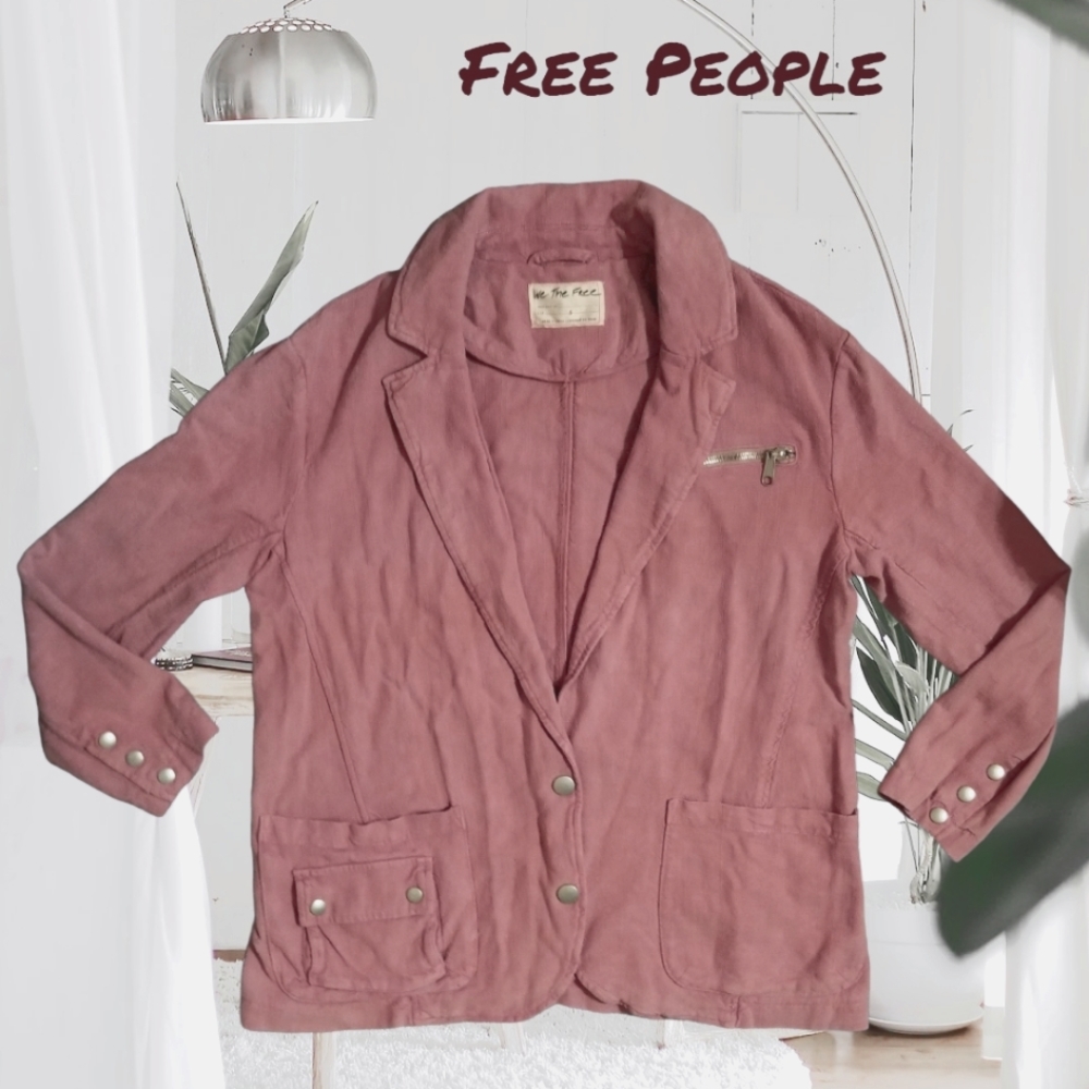 FREE PEOPLE We the Free Dusty Rose Oversized Blazer